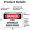 Signmission Fire Sprinkler Riser Inside Danger Sign, Vinyl Decal, 5in W x 3.5in L, 2PK OS-2PACK-DS-D-35-L-2374 - alternate 4